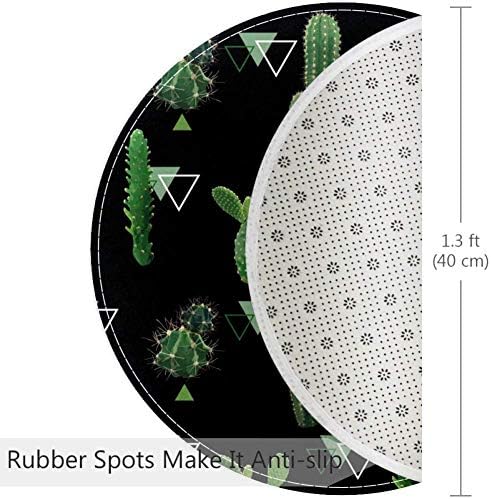 Heoeh tropsko ljetno geometrijski biljni uzorak, non -proklizavanje 15,7 okrugli tepih tepiha tepih tepih prostirke za djecu spavaće
