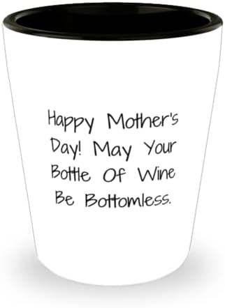 Sretan Majčin dan! Neka Vaša Boca Vina Bude Bez Dna. Čaša, poklon mami od kćeri, smiješna keramička šalica za mamu