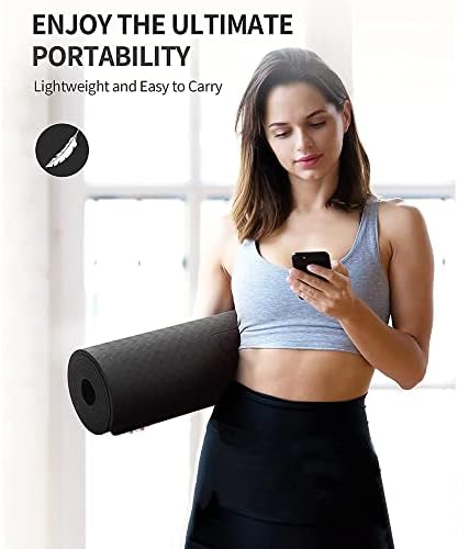 Yfbhwyf Yoga Mat - prostirka za vježbanje debljine 2 mm, prostirka za istezanje i fitness prostirka za sve vrste joga, pilates i podne