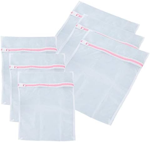 Bijela mrežasta vrećica za pranje rublja za donje rublje, bluzu, čarape-3 srednje i 3 velike vrećice, set od 6-2 seta