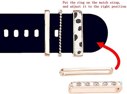 4PCS/SET TOMCRANIT SATHARS ZA Apple Watch Band 49 mm 41 mm 45 mm žene, dijamantni metalni nakit ukrasne petlje za prstenaste prstene