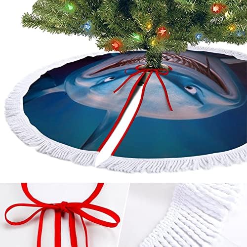 Žestoka suknja za božićno drvce morskih pasa s resicama xmas odmor za odmor mat ukras dekoracija