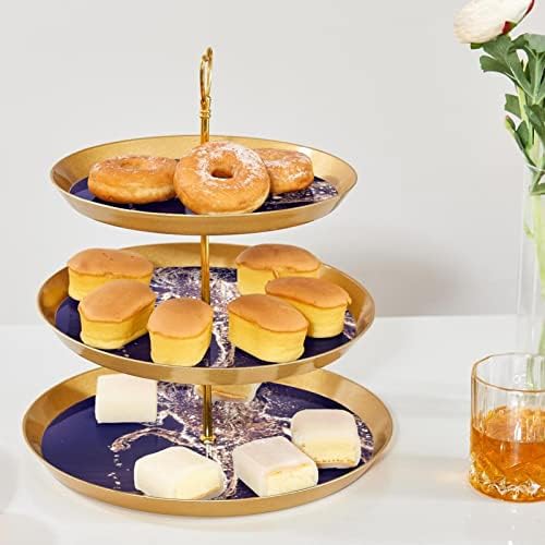 Ratgdn 3 slojeva stalak za torte, toranj za desert za desert, plastični okrugli držač cupcake -a za posluživanje pladnje za vjenčanje