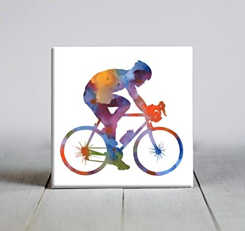 Apstraktni biciklist Umjetnost akvarela Dekorativne pločice