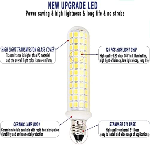 Novo ažuriranje-LED svjetiljka od 125 LED dioda, ekvivalent halogenih žarulja od 100 vata 120 vata, 10 vata 1100 LM, Mini kandelabra
