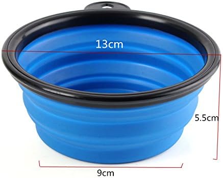1 inča prijenosna silikonska sklopiva putna zdjela za hranjenje kućnih ljubimaca hranilica za vodu plava