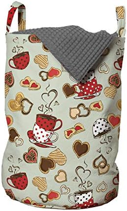 Vrećica za rublje u obliku točkica, šalice za čaj s točkicama na temu čaja i kolačića i slatkiši u obliku srca, romantična Pauza, košara