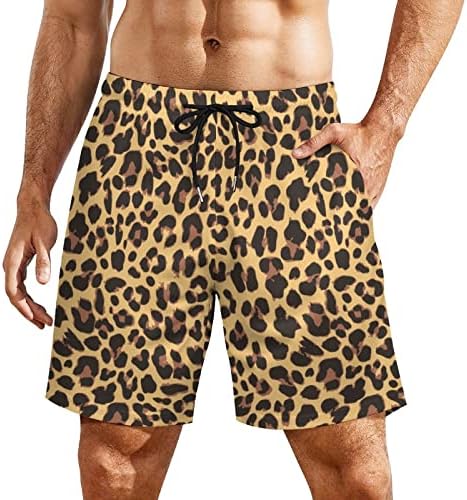 Smeđi geparde muški plivači s kompresijskim kratkim hlačama za surfanje na plaži s kupaćim kostima sportom