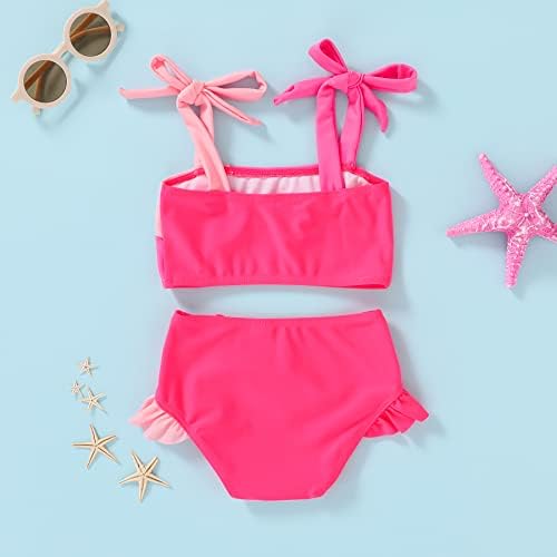 Dvodijelni kupaći kostim za djevojčice, kupaće kostime u boji u boji, ljetni kupaći kostim za plažu 18m - 5T