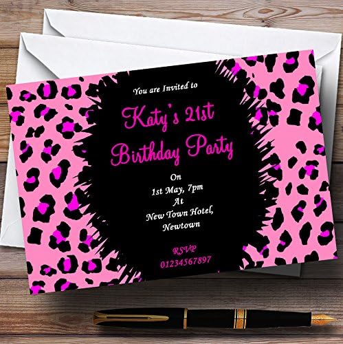 Funky Pink Pink Leopard Print Personalizirane pozivnice za zabavu
