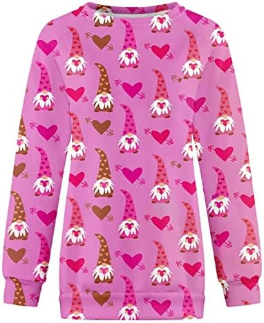 Džemperi za ženski pulover Valentinovo ljubav print Okrugli vrat majica dugih rukava majice Valentines