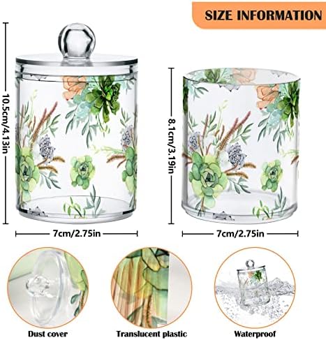 Innewgogo sočne biljke 2 pakiranje pamučnog vrpca za objekt kuglice Organizator plastične kupaonice s poklopcima s poklopcima zabranite
