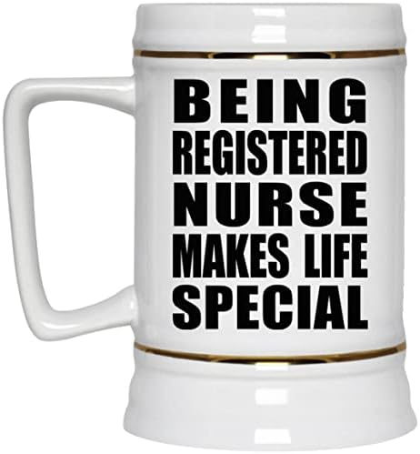 DizajnSify Biti registrirana medicinska sestra čini život posebnim, piva od 22 oz, piva keramička šalica s ručicom za zamrzivač, pokloni
