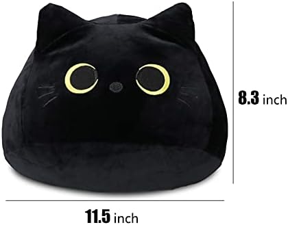 3d crna mačka plišani jastuk igračaka, slatka životinja u obliku jastuka u obliku mačaka odlični pokloni / nadareni za rođendan, Valentinovo,