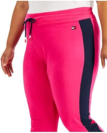 Tommy Hilfiger Sport Womens Plus ColorBlock Stripe Jogger hlače ružičaste 2x