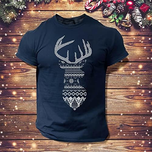 Božićne majice za muškarce Xmas 3d tiskani kratki rukavi Twivesshirts Crew vrat casual majice redovito fit