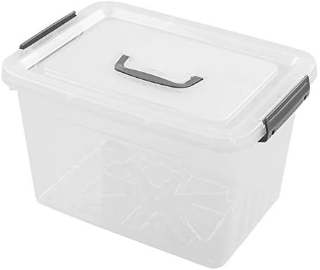 FARHOON 12 Quart Clear Clean Sklading, plastična kutija za slaganje/Cotainer s poklopcem i sivom ručkom