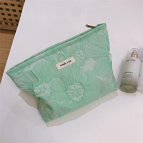 Estetska cvjetna torba za šminkanje Coquette kozmetička torba čipka Slatka make up torba putnička prekrivena kozmetička torbica za