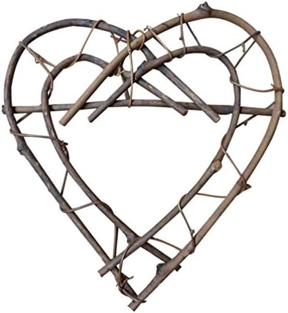 Wakauto Srčani vijenac Okvir Rattan vijenac oblik vijenaca u obliku srca za vijenac za hvatač snova rustikalni vjenčani dekor 26 cm