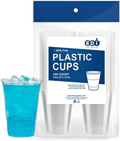 Kristalno čiste PET plastične čaše za jednokratnu upotrebu [20 oz - 100 pakiranja]