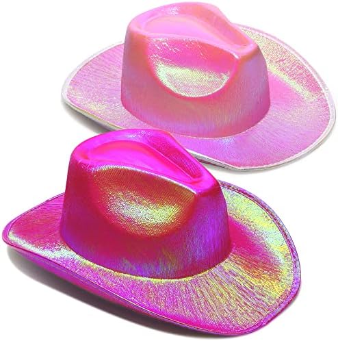 Torbe Sojourner Neon Svjetlukno sjajni kaubojski šešir - Zabavni metalik holografska zabava Disco kaučji šešir