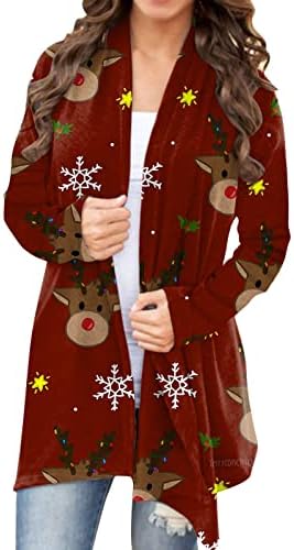 Xiloccer najbolji ženski zimski modni kardigan Božićni jesen Otvoreni prednji kardigan casual Duster Lagani kardigan džemper