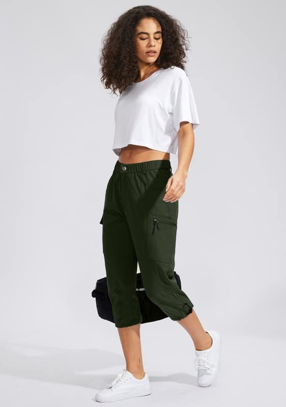 Ženske planinarske Capri hlače s 5 džepova, lagane brzosušeće teretne hlače za Žene, Ležerne ljetne putničke hlače