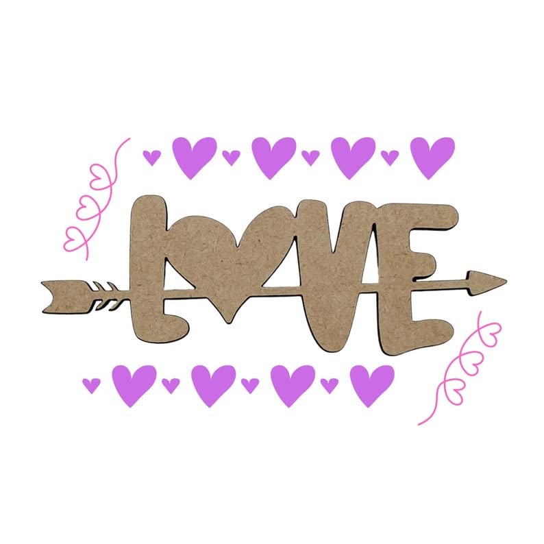 Ljubav | Blokirajte riječ ljubav | Ljubav izrez sa strelicom | Ljubav srcem | Drvena ljubavna riječ | Dekor vijenaca | Zidni dekor