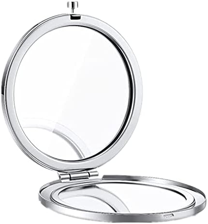 Kompaktno ogledalo u donjem dijelu, Džepno ogledalo za šminkanje, dvostrano kompaktno ogledalo s 2 / 1 povećanjem,malo sklopivo prijenosno