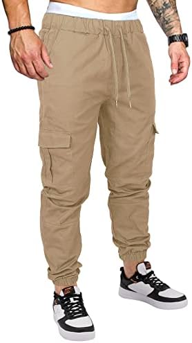 Soloooer muški modni jogeri teretni hlače casual pamučne sportske hlače teretane trenerke hlače muške duge hlače