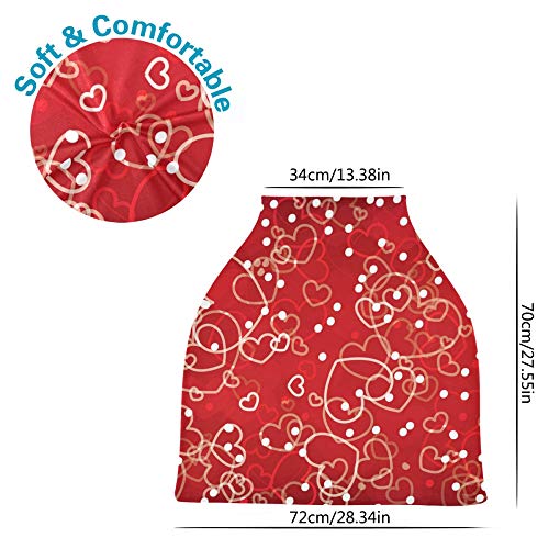 Yyzzh uzorak crvenog srca s bijelom točkicom za Valentinovo Dan rastezljivog dječjeg autosjedalice poklopac za dodjelu nadstrešnice
