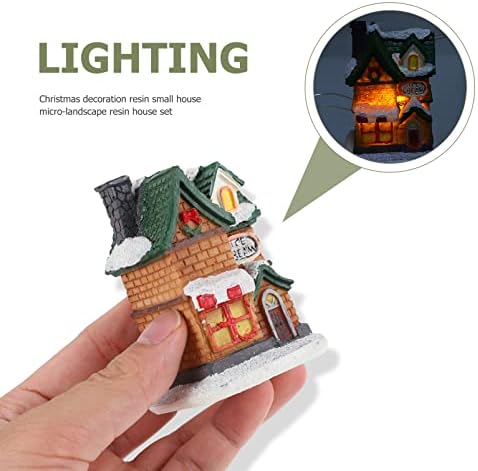Patkaw Ser od 3 osvijetljenog božićnog sela Svjetla kuću božićna scena kuća snježna sela kuća ukras kuće: LED