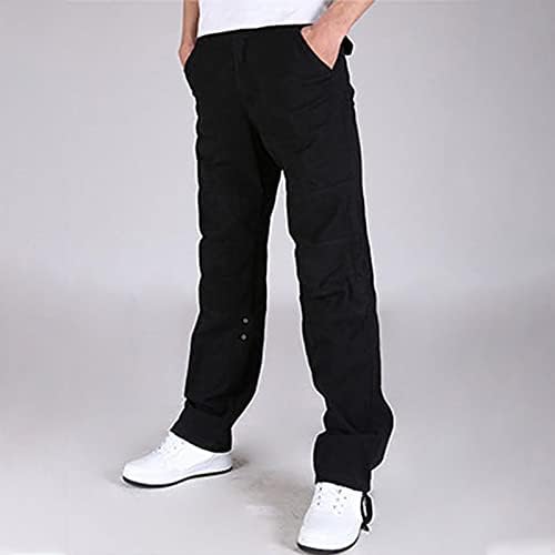 Muške široke hlače, kombinezon širokog kroja s više džepova, muške pamučne hlače za vježbanje s više džepova