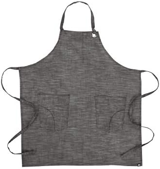 Pregača za naprsnik za kuhara Uniseks-A, Crna / siva čelična, jedna veličina