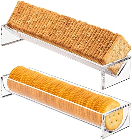 Srenta Clear Cracker Ladica za posluživanje, set od 2 pravokutnog rekorda krekera za posluživanje pladnjeva, akrilni jelo od krekera,