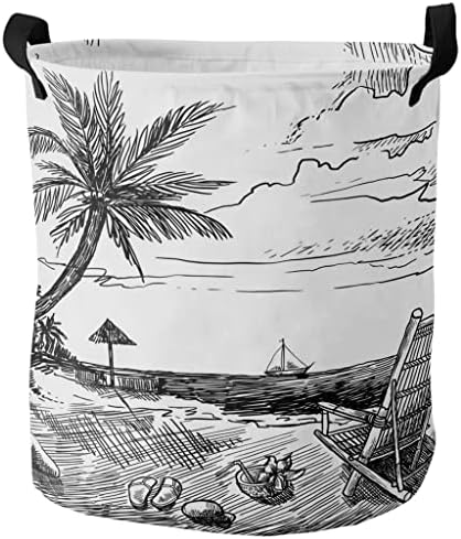 Plaža kokosova palma stolica čamac skica košara za prljavo rublje košara za organizatore kuće odjeća košara za pohranu dječjih igračaka