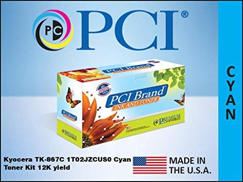 Premium Compatibibles Inc. PCI Brand kompatibilni toner za zamjenu za Kyocera TK867C 1T02JZCUS0 CYAN TONER KIT 12K prinos