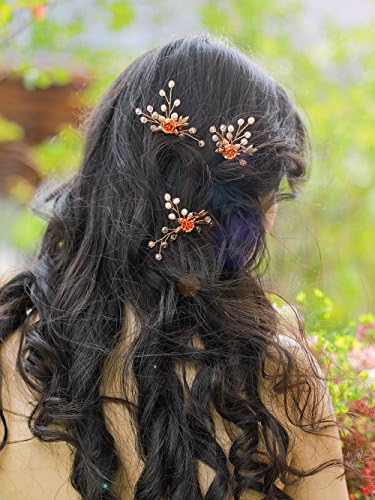 Fxmimior Bridal Women Vintage Rose Gold igle za kosu za kosu za svadbenu zabavu za kosu kristalni pribor za kosu od 3