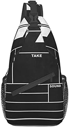 Aseelo Classic Movie Clapboard Black Sling Bag Crossbody Rockpack za ženske muške torbe za prsa za pješačenje za biciklizam za kampiranje