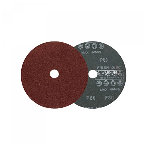 UXCELL 7-inčni x 7/8-inčni aluminijski oksidni vlaknski diskovi, središnja rupa 36/80 grit brušenje diskova za brušenje, 10 pcs