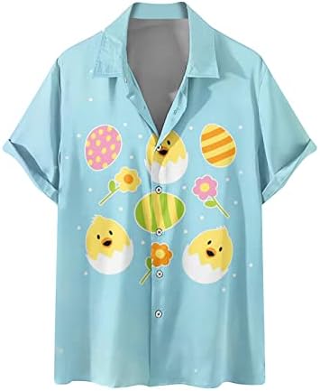 XIPCOKM Sretni uskršnji majica za muškarce plus size Print Udostavne havajske majice kratke rukave majice na plaži majice pulover bluze