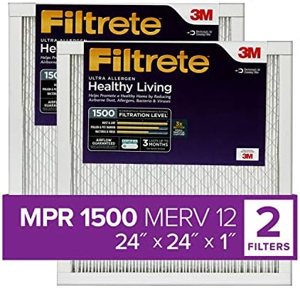 Filtriranje 24x24x1, filter za peći ac, MPR 1500, Healthy Living Ultra Allergen, 2 kutije i 14x30x1, filter za peći ac, MPR 1500, Healthy