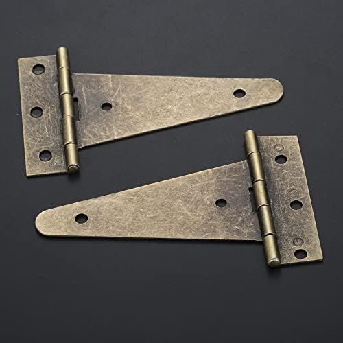 2pcs šarke u obliku slova s ​​vijcima metalni ravni namještaj hardver antikna bronca 10 cm drvena kutija nakit kućišta ormara vrata