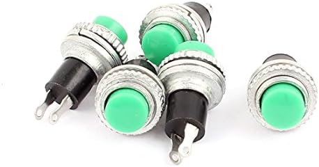 Prekidači od 250 do 0,5 do promjera 10 mm do isključenog-trenutni Zeleni okrugli prekidač s gumbom Prekidači s gumbom 5 kom.