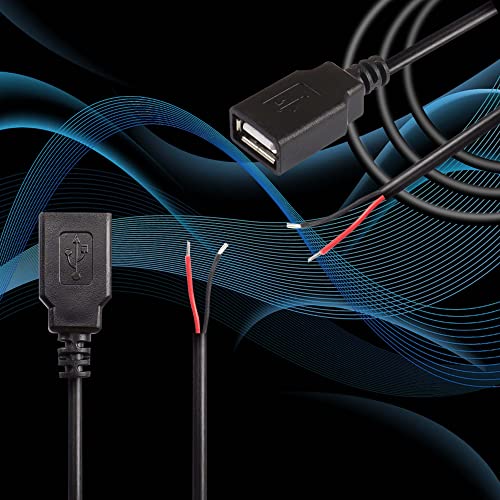 Produžni kabel za napajanje XMSJSIY USB 2.0 utični kika dostupne 22AWG 5V 3A USB Konektor A na 2-kontakt priključak s otvorenim završetkom