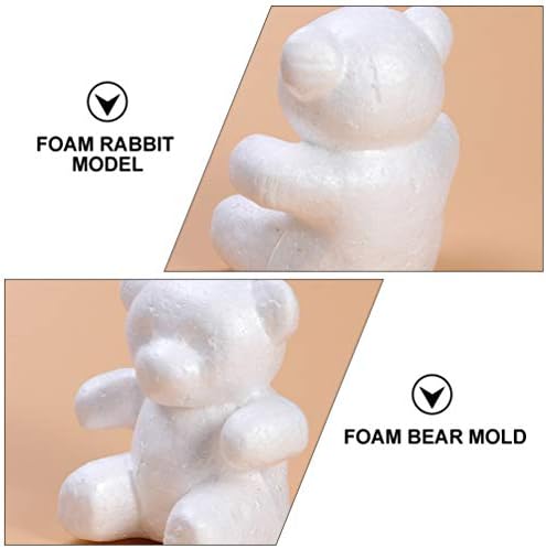 Excert božićni ukrasi 2pcs Modeliranje životinjskog pjenastog oblika bijeli prazni medvjed zečji polistirenski zanatske projekti igračka