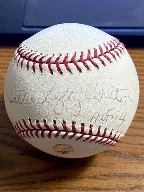 Steve Lefty Carlton potpisao je autogramirani OML bejzbol! Phillies Hof 94! MLB AUTH - Autografirani bejzbol