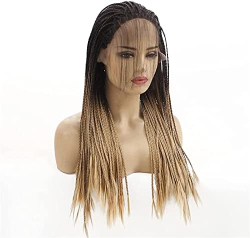 Perika za zamjenu kose, omber smeđe pletene perike s mikro uvijanjem, kukičana Senegalska pletena kosa 13.93 čipkaste prednje perike