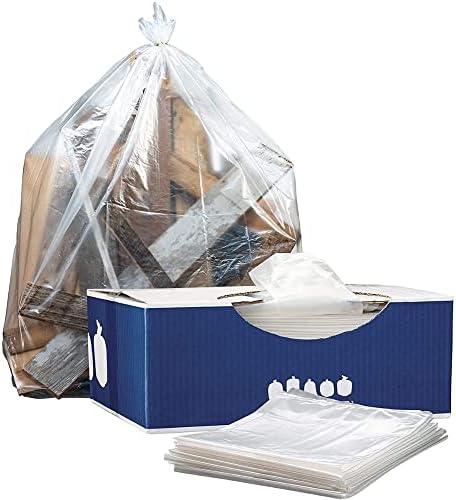 Plastične vrećice za smeće kapaciteta 55-60 litara │ 1,5 Mil │ Prozirne umetke za kantama za teške uvjete rada │ 38 x 58