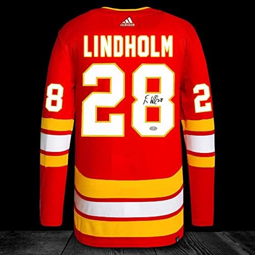 Elias Lindholm Calgary Flames Adidas Pro Autographed Jersey - Autografirani NHL dresovi